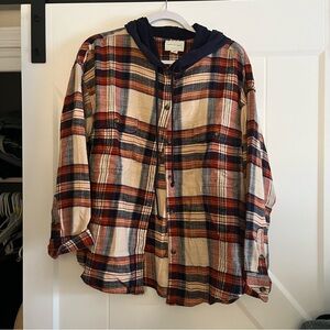 AE Red / Blue Flannel Hoodie